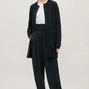 COS Textured Knit Cardigan In Black Size XSmall